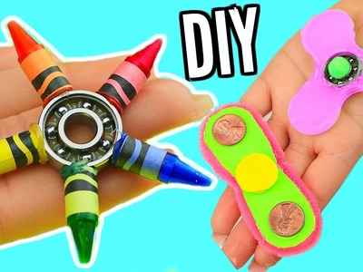 DIY FIDGET SPINNERS! 3 Ways To Make A Fidget Spinner Toy!