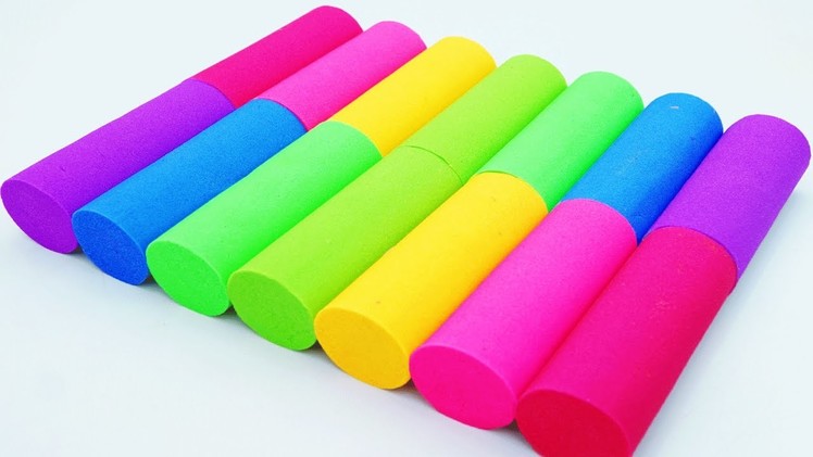 DIY Kinetic Sand Candy Bars Learn Colors Kinetic Foam Surprise Eggs Toy Opening for Kids