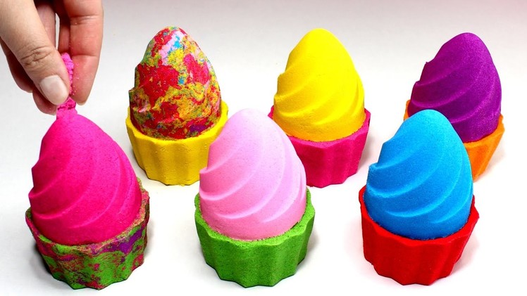 DIY Kinetic Sand Swirl Ice Cream Learn Colors How to Make Kinetic Sand Food for Kids