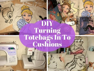 DIY turning a tote bag in to a cushion (Disney DIY)