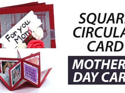 Handmade Mother's Day Square Circular Greeting Card -  Step by Step Card Making