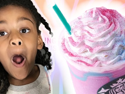 Kid React to Starbucks Unicorn Frappe Taste Test! DIY vs Real Food