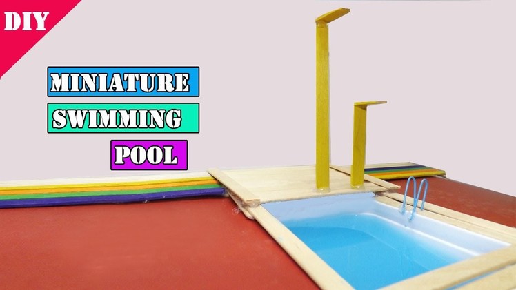 Miniature Swimming pool for fairy garden | Popsicle Stick Craft
