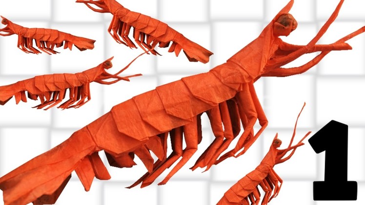 Origami Shrimp.King Prawn Tutorial (Yagob) Part 1.2 - Precreasing
