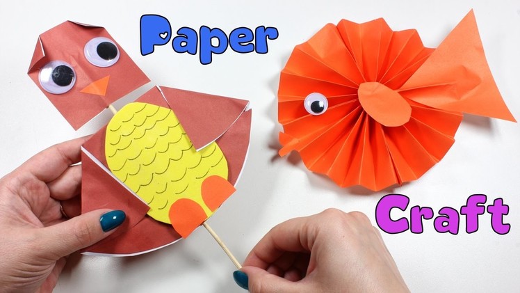 Paper Craft For Kids | Owl Head Turning Nursery Rhymes | Cute Paper Fish