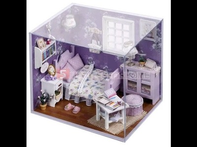 Unboxing kits diy wood dollhouse miniature with furniture dolls house gift honey dream