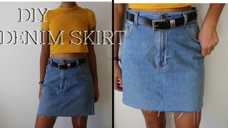 DIY: Denim Skirt from Oversized Jeans