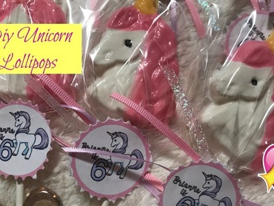 DIY Unicorn Lollipops Made With Chocolate Candy Melts