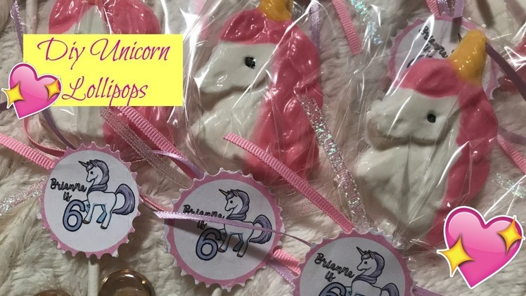 DIY Unicorn Lollipops Made With Chocolate Candy Melts