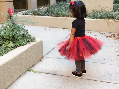 No Sew Tutu skirt for Halloween ||  DIY tulle skirt for kids