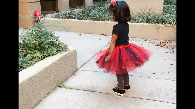 No Sew Tutu skirt for Halloween ||  DIY tulle skirt for kids