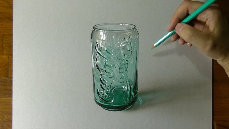 3D Art, Drawing Coca-Cola glass