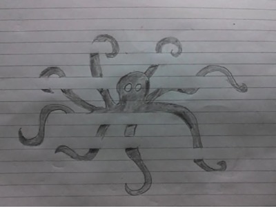 3D drawing  of Octopus For Kids -3D Drawing