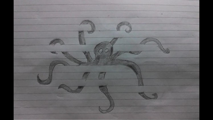 3D drawing  of Octopus For Kids -3D Drawing