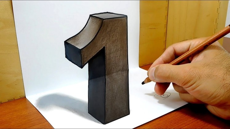 3D Trick Art on Paper, Number "1"