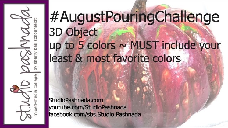 Acrylic Pour 64 ~ #AugustPouringChallenge ~ fluid paint pouring on a 3D object