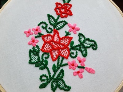 Bead stitch(moti tanka) hand embroidery | cushion cover flower variation