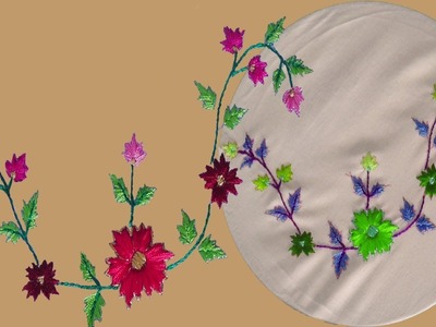 Beautiful Rose Flowers Hand Embroidery Designers | Basic Elegant Stitches | Satin Stitches & Flowers