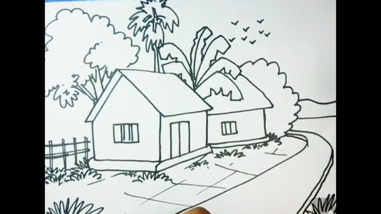 Best easy village drawing. .