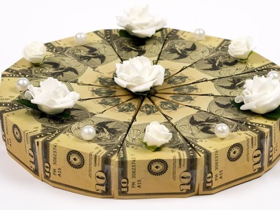 Dollar Bill Origami Cake: Folding a BIRTHDAY CAKE out of money