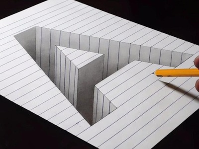 Drawing A Hole in Line Paper - 3D Trick Art