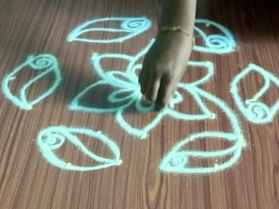 Easy rangoli designs with dots - kolam designs with 7 dots - muggulu designs with dots