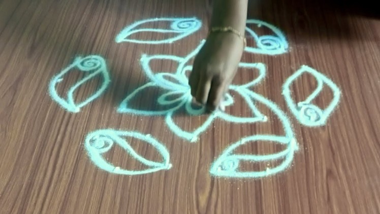 Easy rangoli designs with dots - kolam designs with 7 dots - muggulu designs with dots