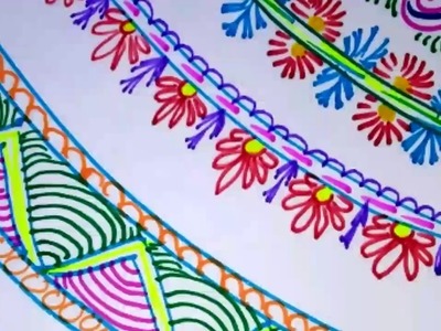 Easy simple and attractive border designs|| project file || chart paper