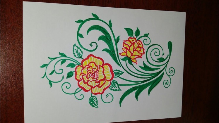 Floral design on paper