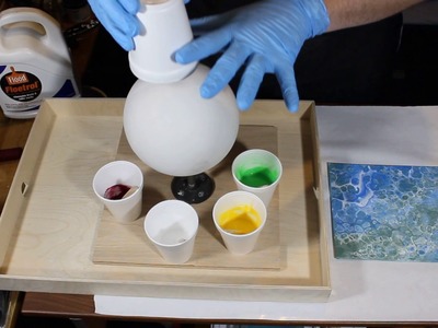 Full 3D Acrylic Pour on Plaster Sphere!