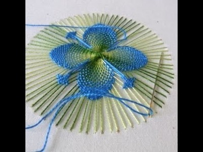 Hand embroidery beautiful flower stitch