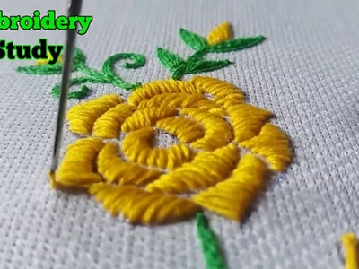 Hand Embroidery Beautifull flower Tutorial | Embroidery Study
