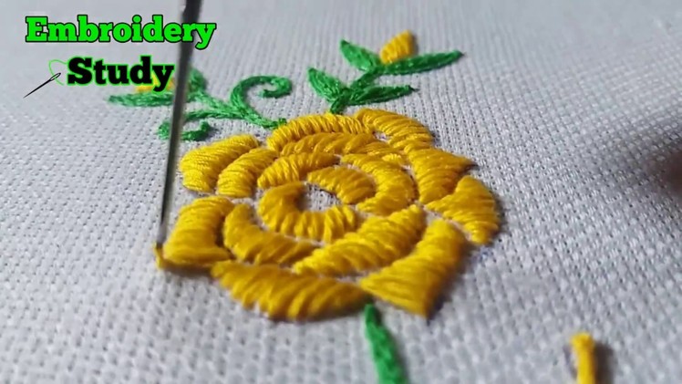 Hand Embroidery Beautifull flower Tutorial | Embroidery Study
