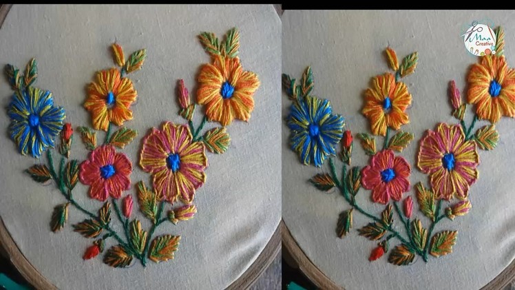 Hand Embroidery Buttonhole And Fishbone Stitch by MaaCreative