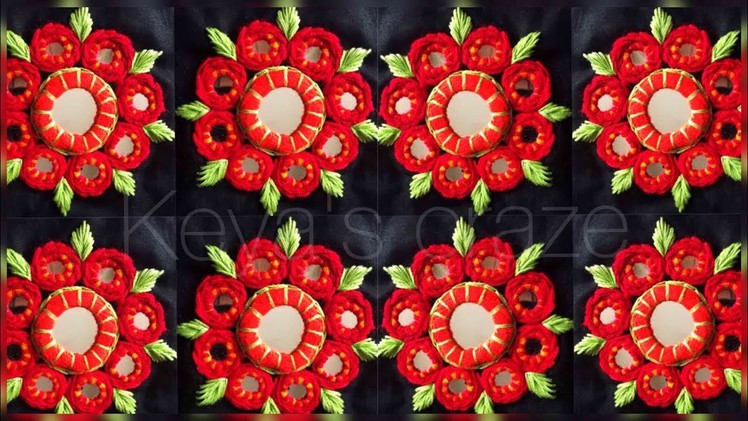 Hand embroidery design | Mirror flower design | shisha design | Keya's craze | 135(created by keya)