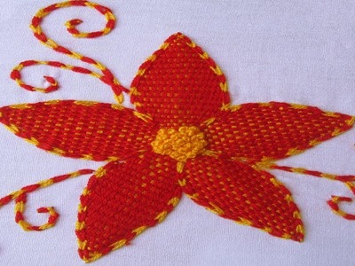 Hand Embroidery Designs | Burden Stitch With French Knot | Flower Embroidery Designs - 01