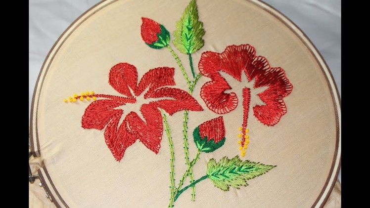 Hand Embroidery Designs | China rose Embroidery | Stitch and Flower-163