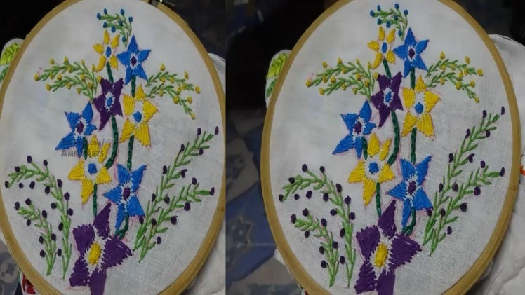 Hand Embroidery  Flower Designs Rumanian Stitch by Amma Arts