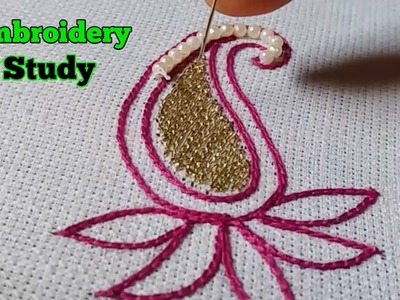 Hand Embroidery flower designs | Aari work | Zari work