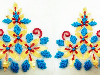 Hand Embroidery : Gota Patti Embroidery Work, With French Knots stitch, How To Make Gota Patti Work