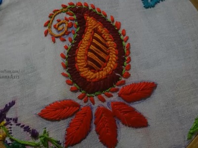 Hand Embroidery Herringbone Stitch by Amma Arts