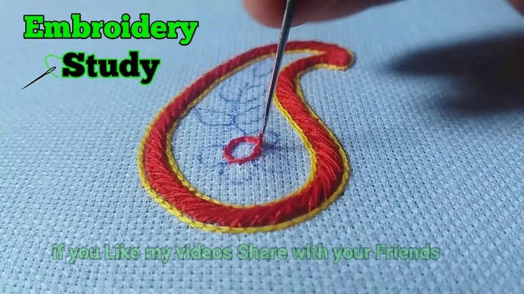 Hand Embroidery padded satin stitch | Aari embroidery