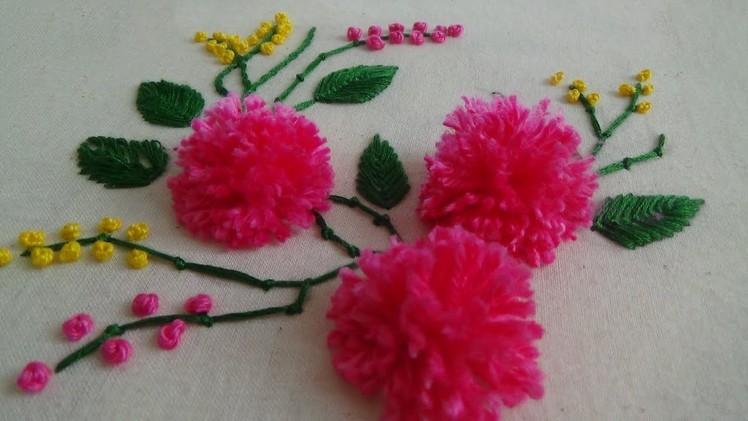Hand Embroidery: Pom Pom Flowers