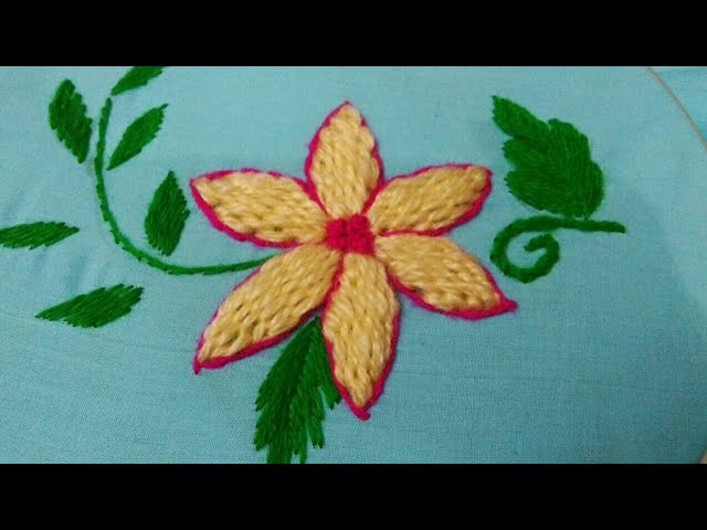 Hand embroidery raised zigzag stitch
