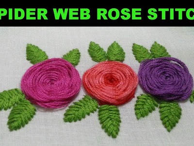 Hand Embroidery.Spider Web Rose stitch.Fishbone Stitch.Disha Handwork Gallery#22