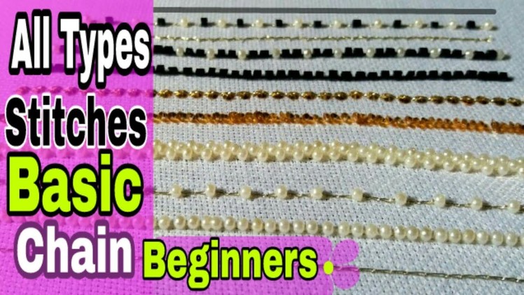 Hand Embroidery Stitches tutorial | Aari embroidery | maggum work | Hand work