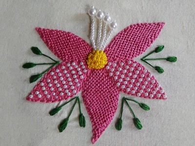 Hand Embroidery: Trellis Stitch