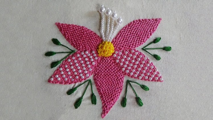 Hand Embroidery: Trellis Stitch