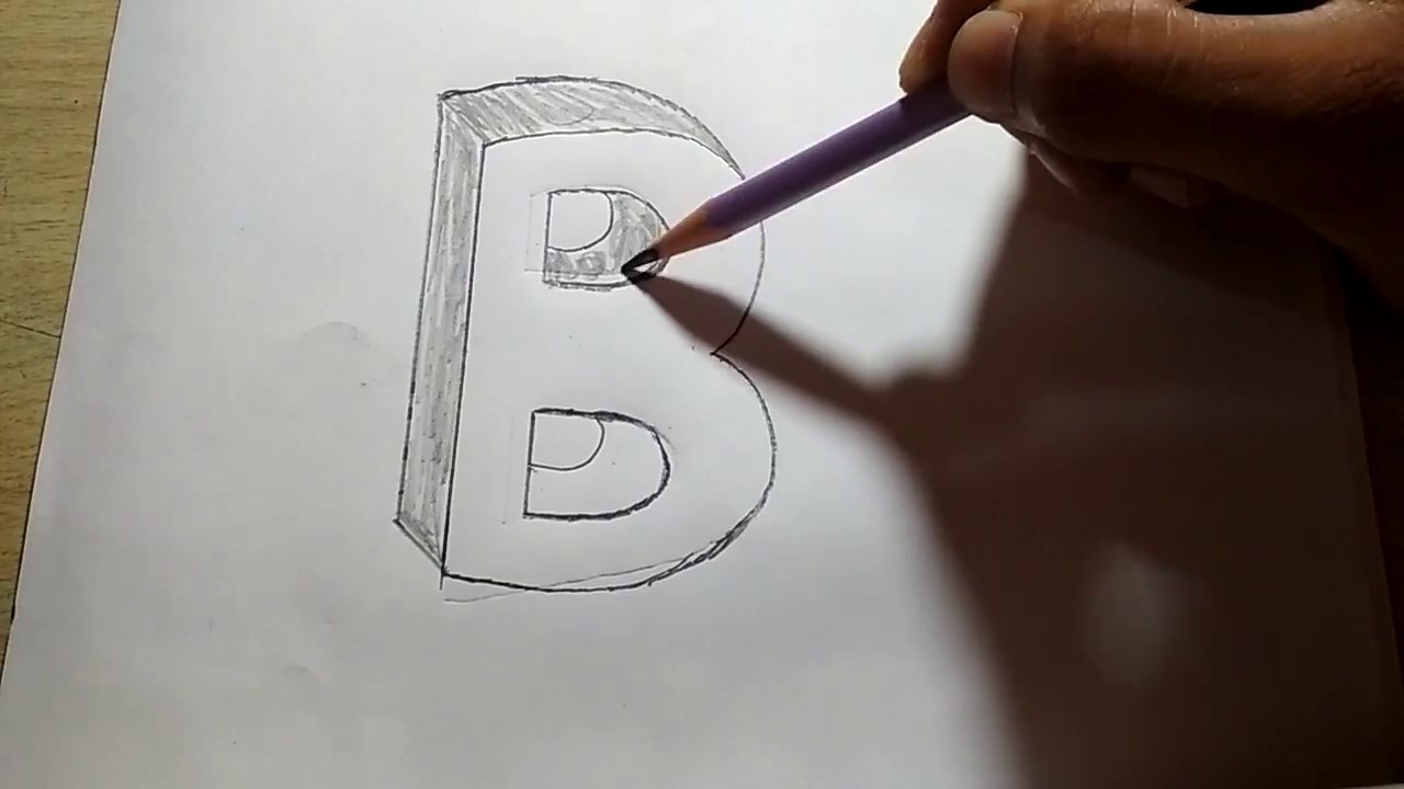 How To 3D Draw Letter B