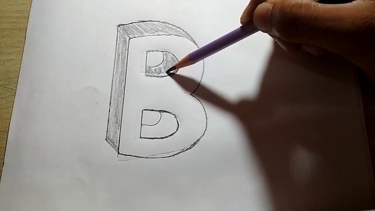 How to 3D draw letter  B